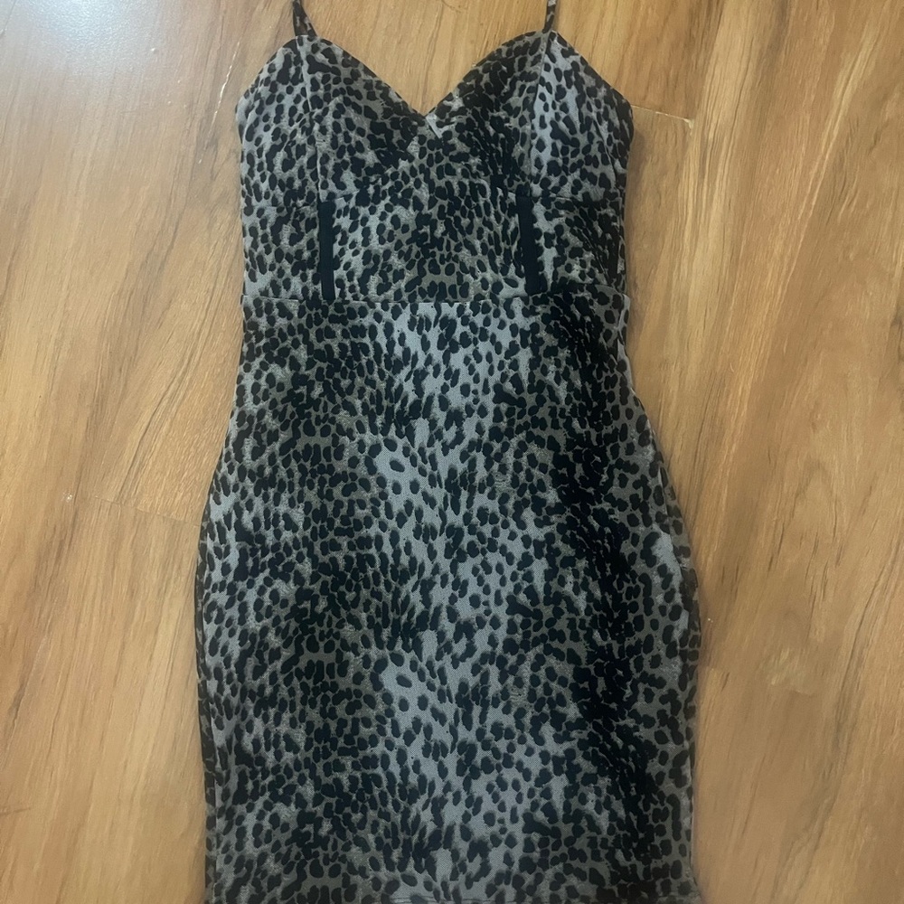 Guess Strapless Leopard Print Dress
